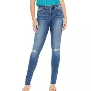 Kancan Logan Distressed Skinny Jeans Curvy Comfy Stretchy Cozycore Denim Size 15